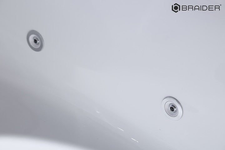 Akrylowa wanna wolnostojąca Braider, wanna Restia, wanna przyścienna, biała, wygodna wanna, z hydromasażem, jacuzzi, SPA