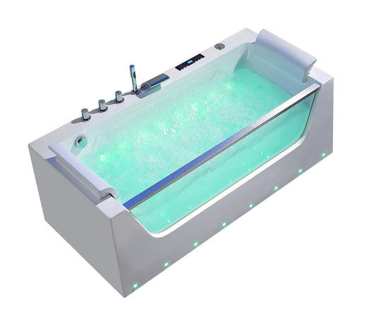 BRAIDER Wanna wolnostojąca SQUARE z hydromasażem 170 cm. Biała. Akrylowa