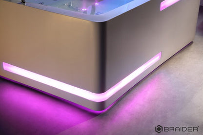Akrylowa wanna wolnostojąca Braider, wanna Restia, wanna przyścienna, biała, wygodna wanna, wanna Braider, wanna z hydromasażem, domowe SPA, jacuzzi