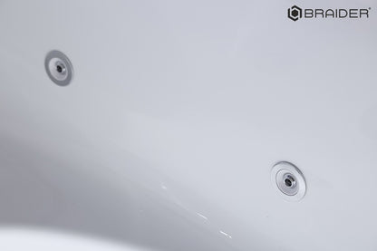 Akrylowa wanna wolnostojąca Braider, wanna Restia, wanna przyścienna, biała, wygodna wanna, z hydromasażem, jacuzzi, SPA