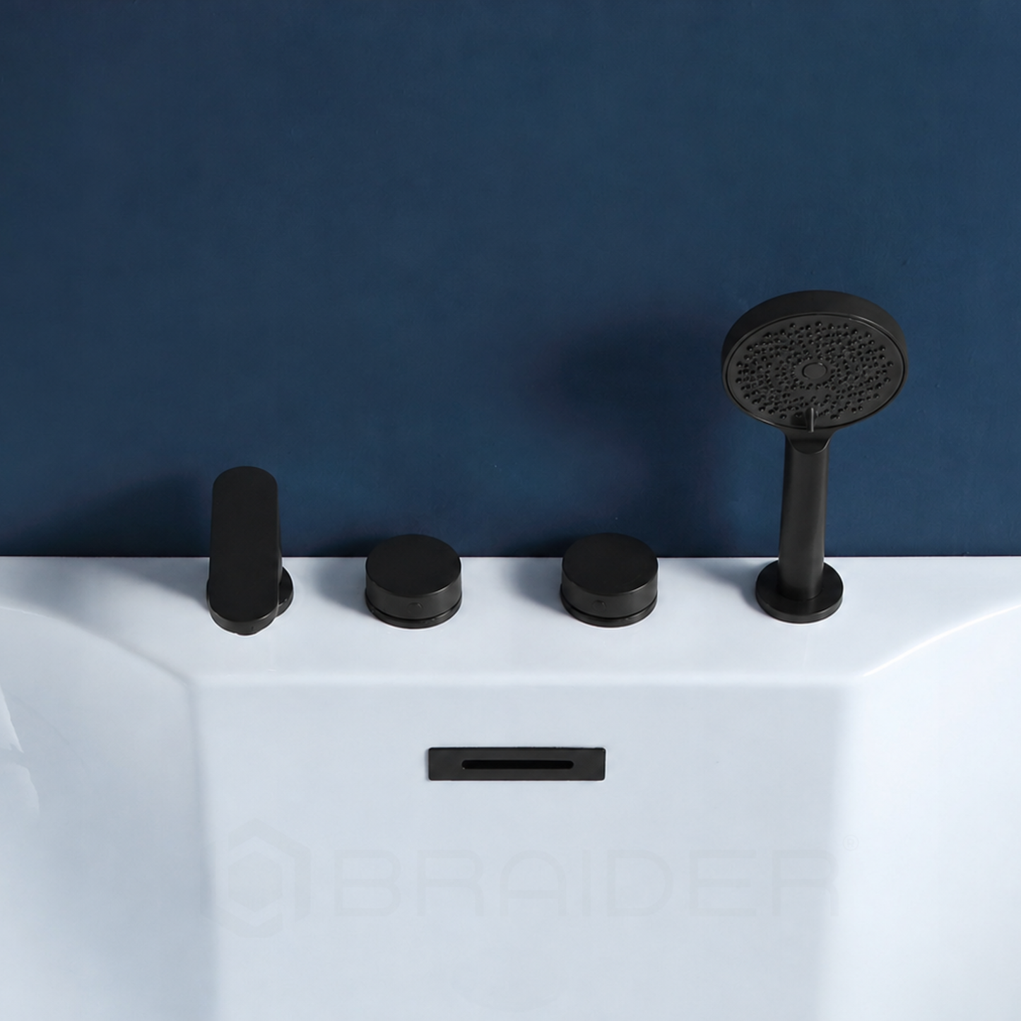 BRAIDER bateria wannowa SUVERENIA 4-otworowa czarna