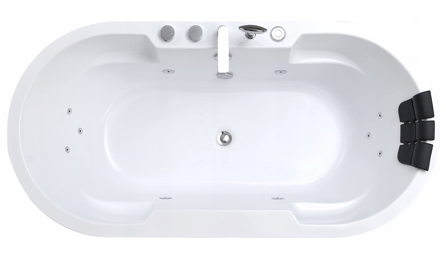 Akrylowa wanna wolnostojąca Braider, wanna Restia, wanna przyścienna, biała, wygodna wanna, z hydromasażem, jacuzzi, SPA