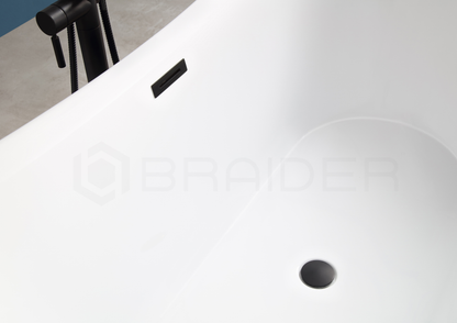 BRAIDER Akrylowa wanna wolnostojąca PUREA 150 cm Czarno-biała