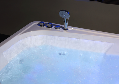 Akrylowa wanna wolnostojąca Braider, wanna Restia, wanna przyścienna, biała, wygodna wanna, wanna Braider, wanna z hydromasażem, domowe SPA, jacuzzi
