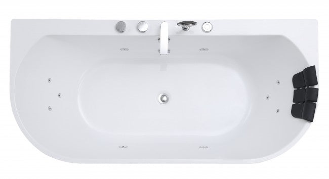 Akrylowa wanna wolnostojąca Braider, wanna Restia, wanna przyścienna, biała, wygodna wanna, z hydromasażem, jacuzzi, SPA