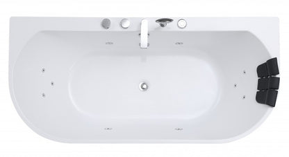 Akrylowa wanna wolnostojąca Braider, wanna Restia, wanna przyścienna, biała, wygodna wanna, z hydromasażem, jacuzzi, SPA