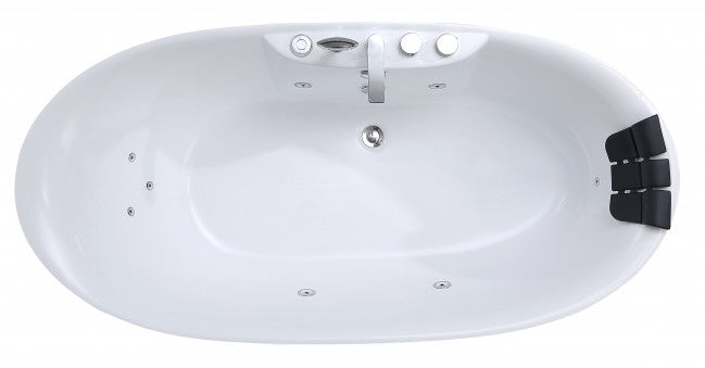 Akrylowa wanna wolnostojąca Braider, wanna Restia, wanna przyścienna, biała, wygodna wanna, z hydromasażem, jacuzzi, SPA